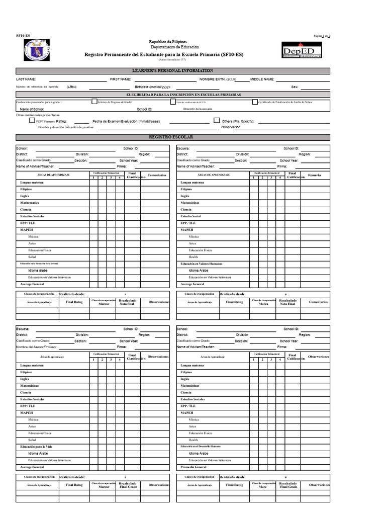 SF10 ES Optimizado | PDF | Escuelas | Educación primaria