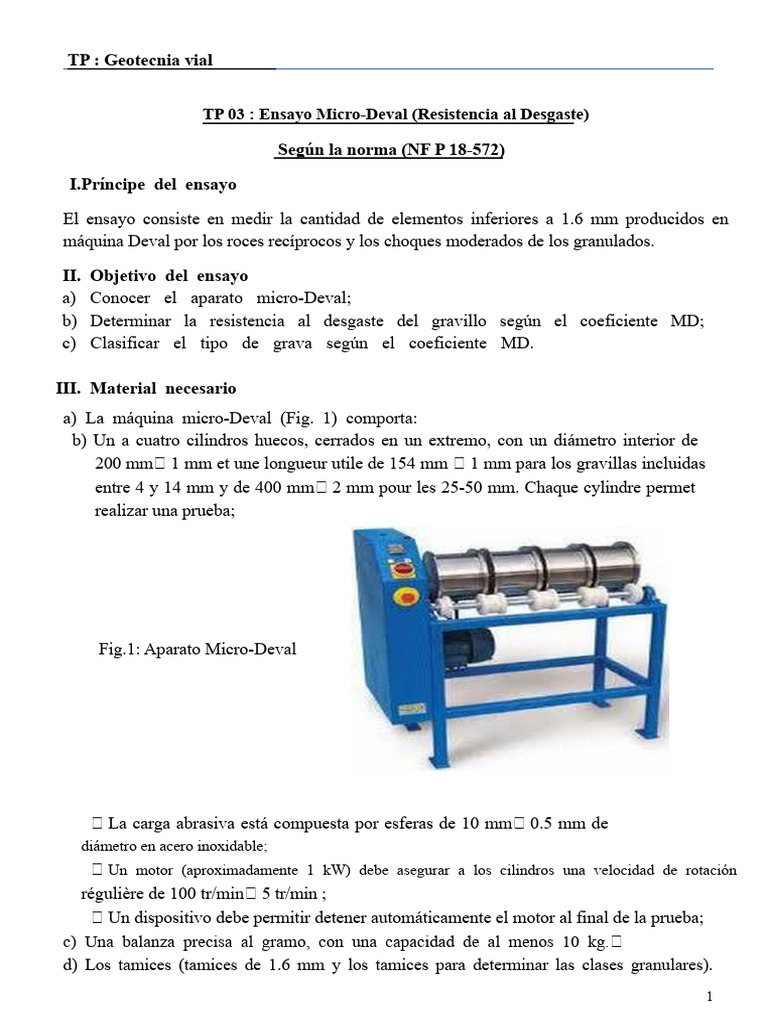 Ensayo Micro-Deval en Geotecnia Vial | PDF | Grava | Ingeniería mecánica
