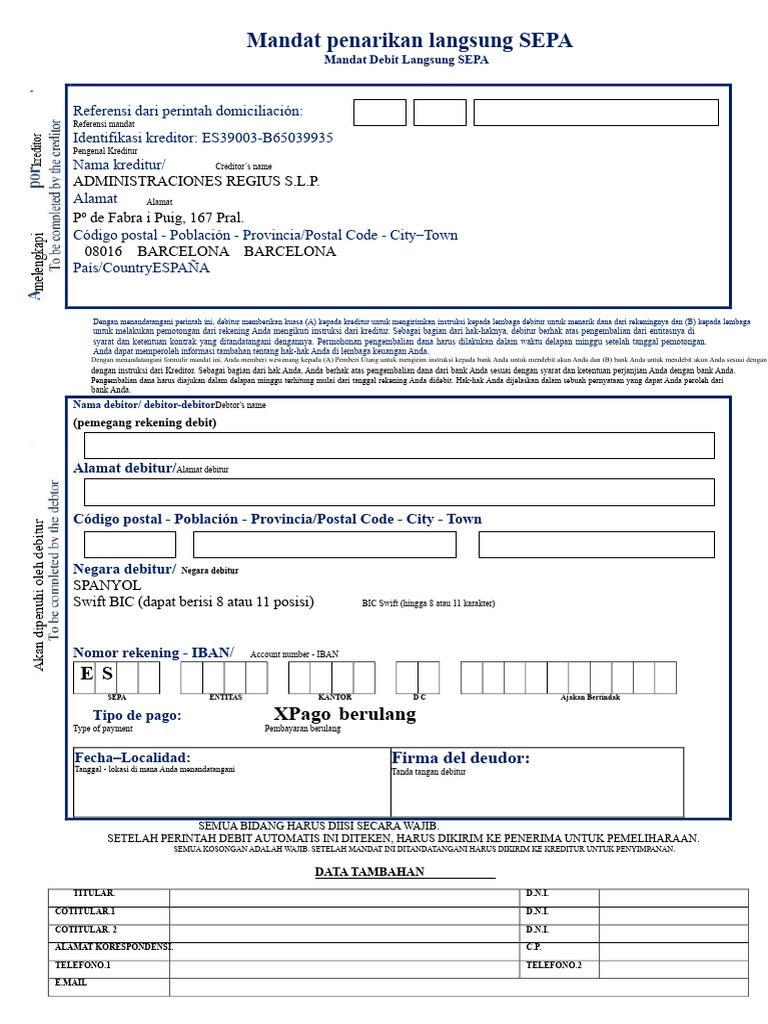 Formulir Sepa | PDF