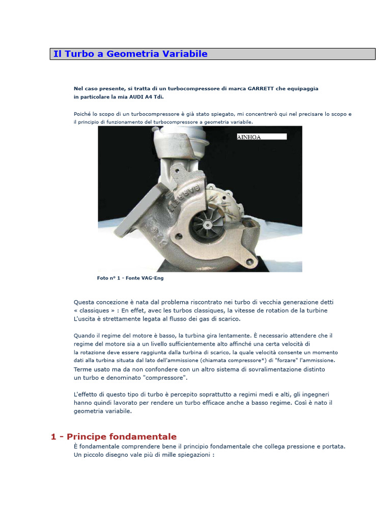 Il Turbo A Geometria Variabile | PDF