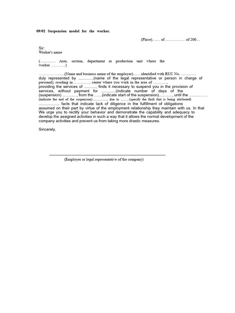 Worker Suspension Notice Template | PDF
