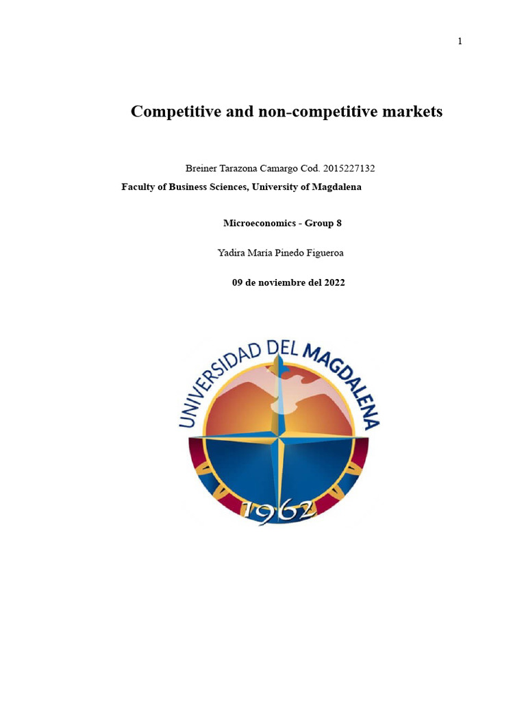 Competitive vs Non-Competitive Markets | PDF | Monopoly | Perfect ...