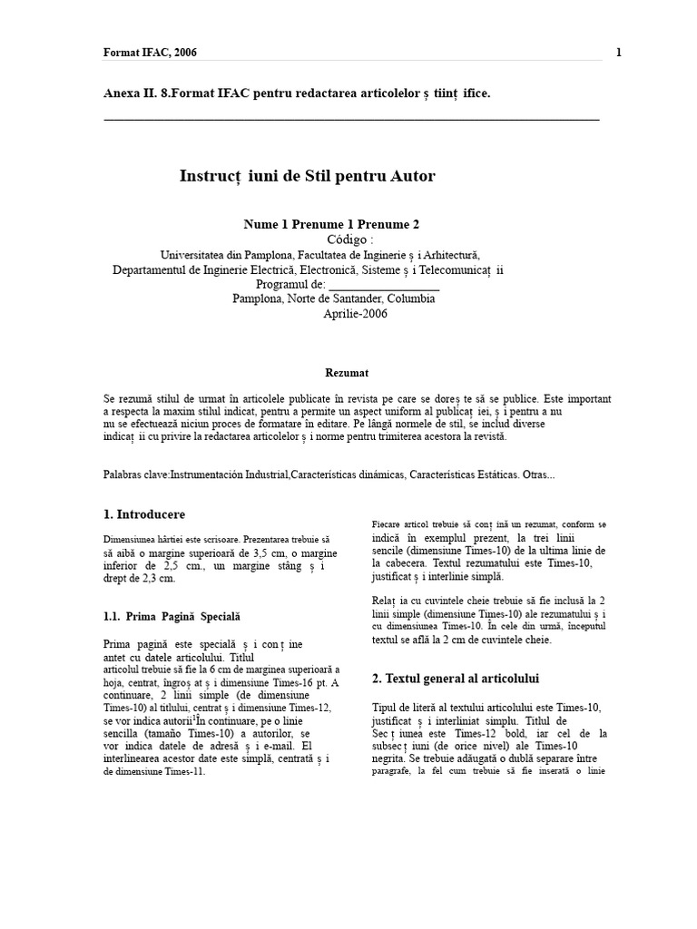 Format de Articol de Cercetare | PDF