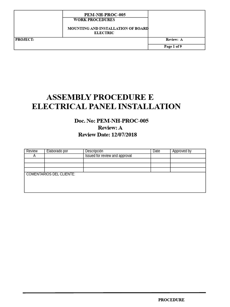 Electric Control Panel Installation Guide | PDF | Electricity ...