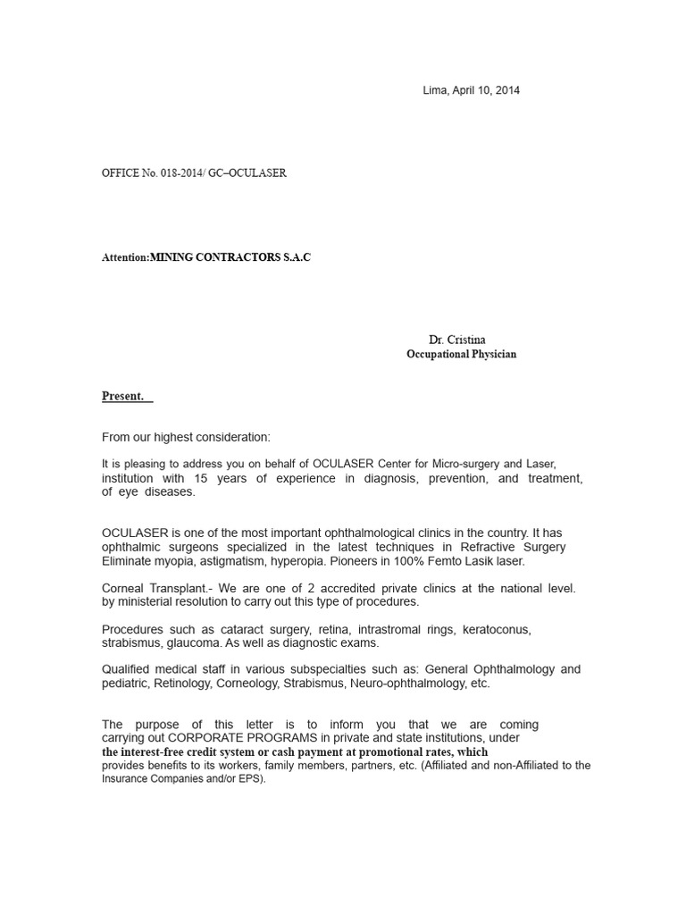 Corporate Ophthalmology Programs by OCULASER | PDF | Ophthalmology ...