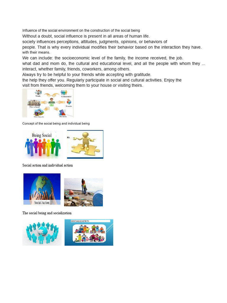 Influence of The Social Environment On The Construction of The Social ...