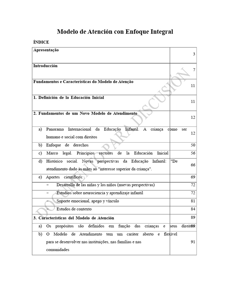 Modelo Integral de Atenção à Educação Infantil | PDF | Direitos Humanos ...
