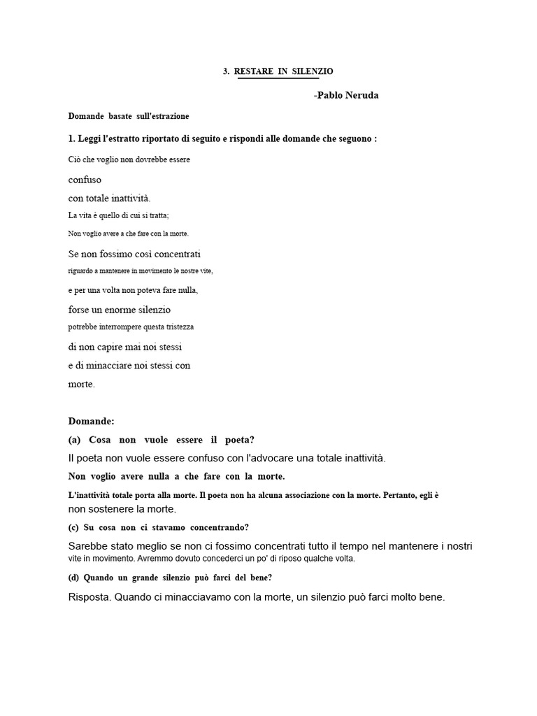 Rimanere in Silenzio | PDF