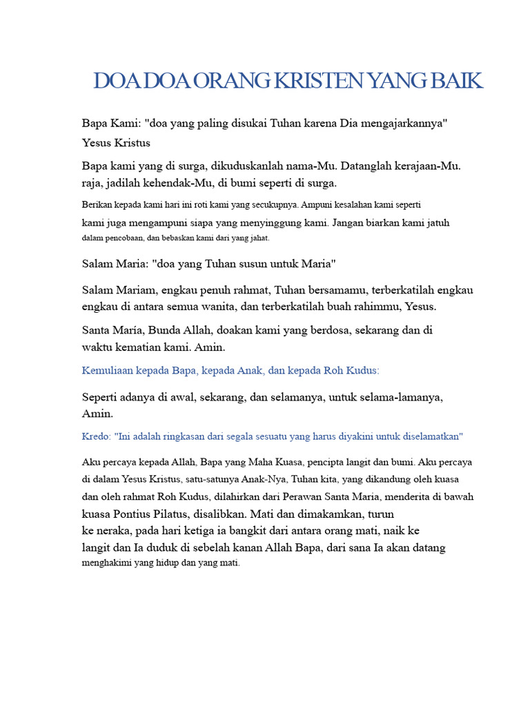Doa-doa Kristen Penting dan Sakramen | PDF