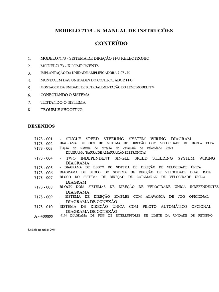 Manual do Sistema de Direção 7173-K | PDF | Eletrônicos | Comentários