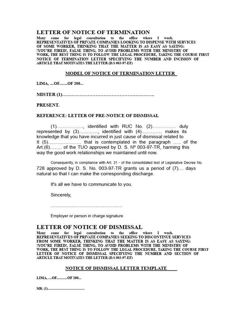 Legal Notice of Termination Template | PDF | Justice | Crime & Violence