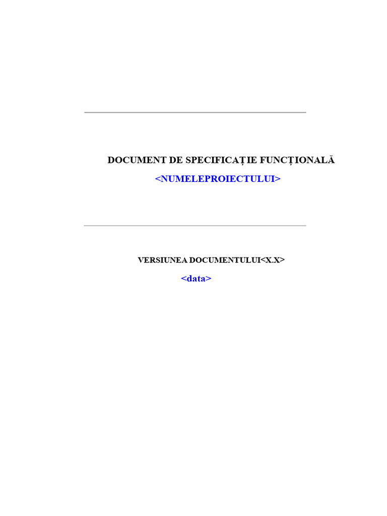 Șablon Pentru Documentația de Specificații Funcționale | PDF