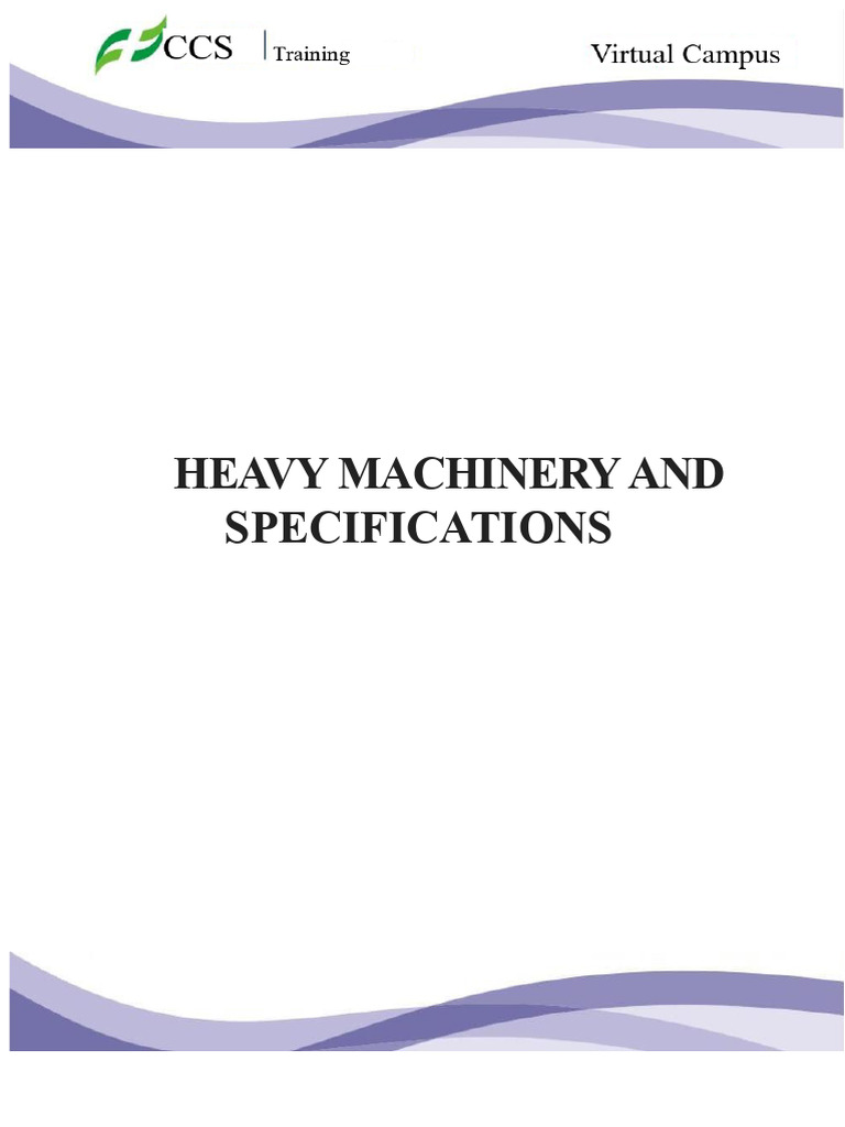 Heavy Machinery Types and Specifications | PDF | Dredging | Loader ...
