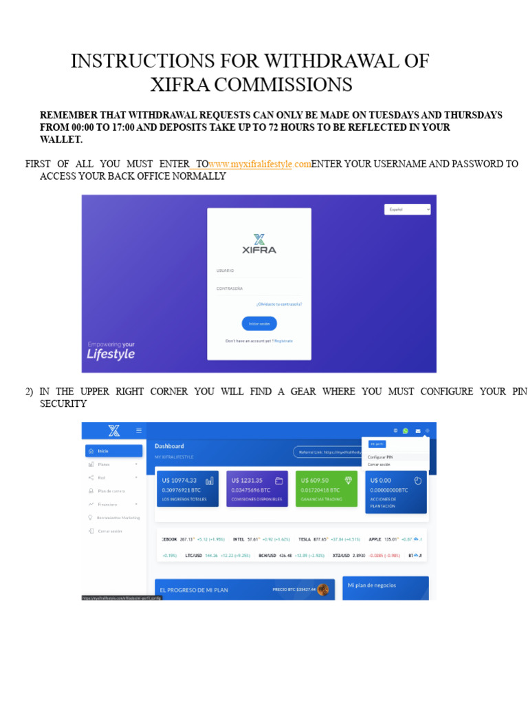 Xifra Commission Withdrawal Guide | PDF | Cyberspace | Applications Of ...