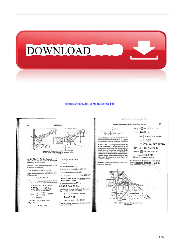 General Hydraulics Solutions Manual PDF | PDF
