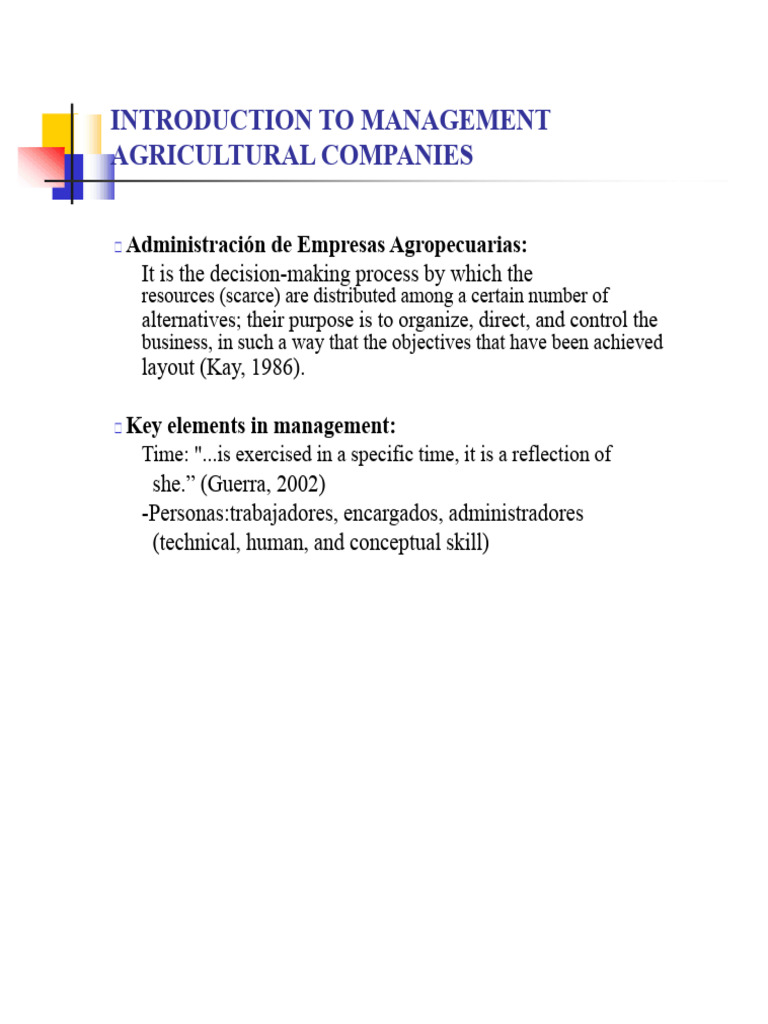 Management in Agricultural Companies | PDF | Agribusiness | Agriculture