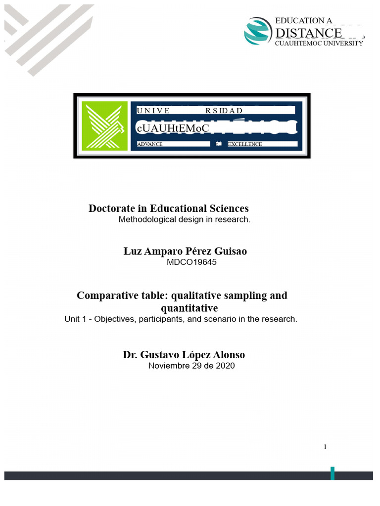 Comparative Analysis of Sampling Methods | PDF | Sampling (Statistics ...