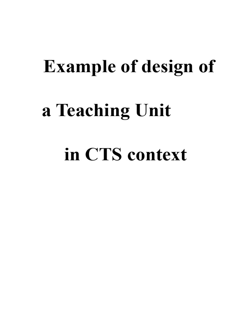 Example of Designing A Didactic Unit in CTS Context | PDF | Science | Dna