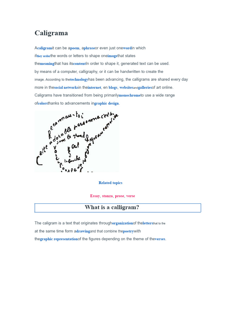 Calligram | PDF | Poetry | The Arts