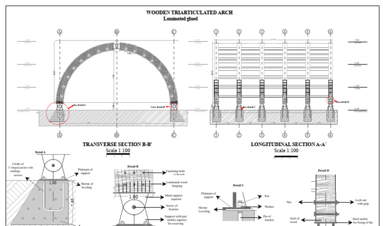 Wooden Triarticulated Arch Design | PDF | Screw | Nut (Hardware)
