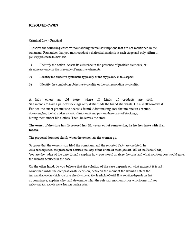 Criminal Law Case Analysis Guide | PDF | Crimes | Crime & Violence