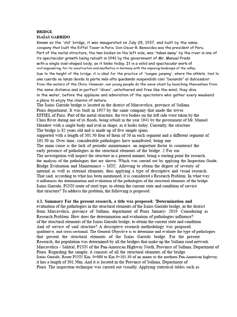 Isaías Garrido Bridge Pathology Analysis | PDF | Bridge | Foundation ...