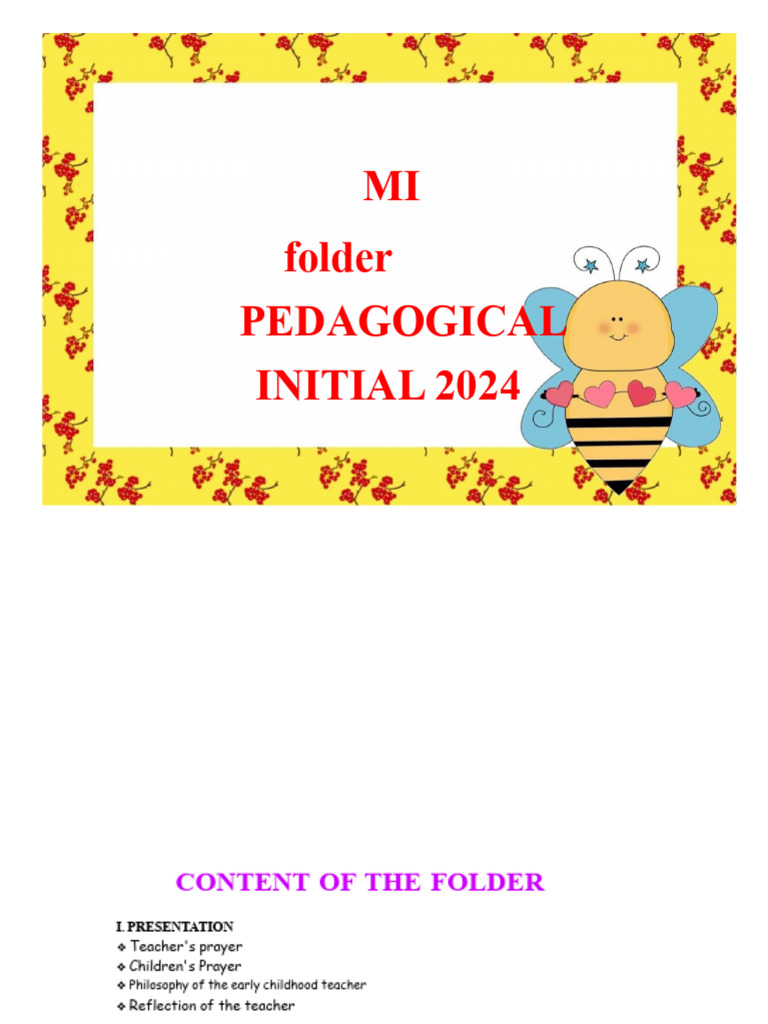 2024 Early Childhood Education Folder | PDF | Pedagogy | Curriculum