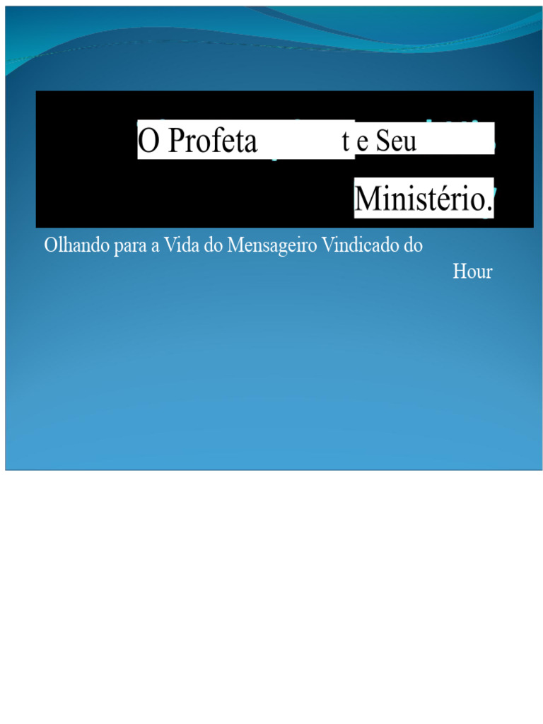 O Profeta e Seu Ministério | PDF