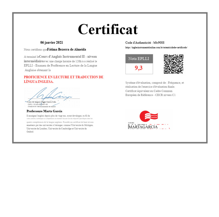 Certificat de Proficience en Anglais C1 | PDF