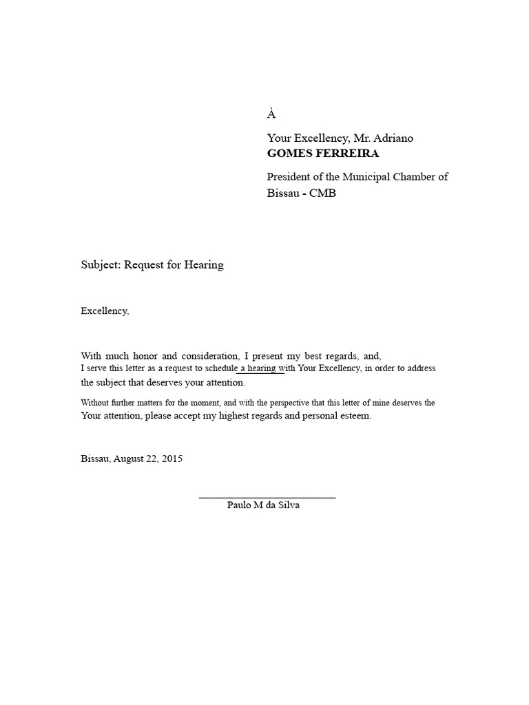 Request for Hearing | PDF