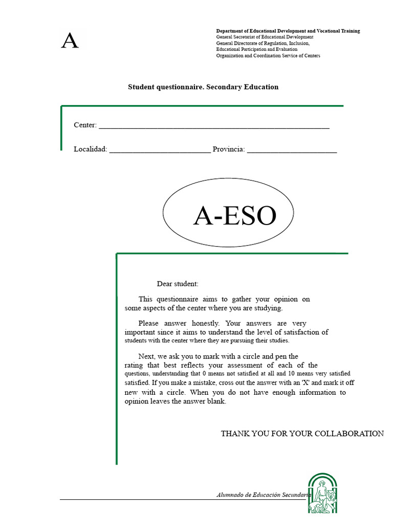 Student Satisfaction Survey: Secondary Education | PDF | Schools ...