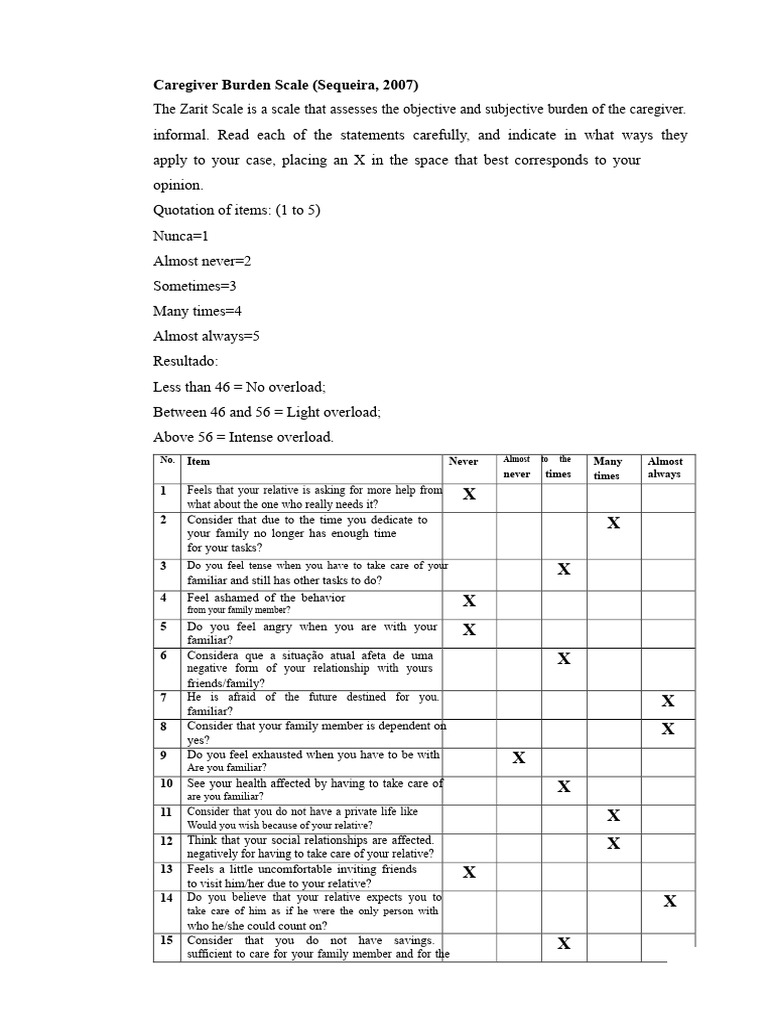 Caregiver Burden Scale | PDF