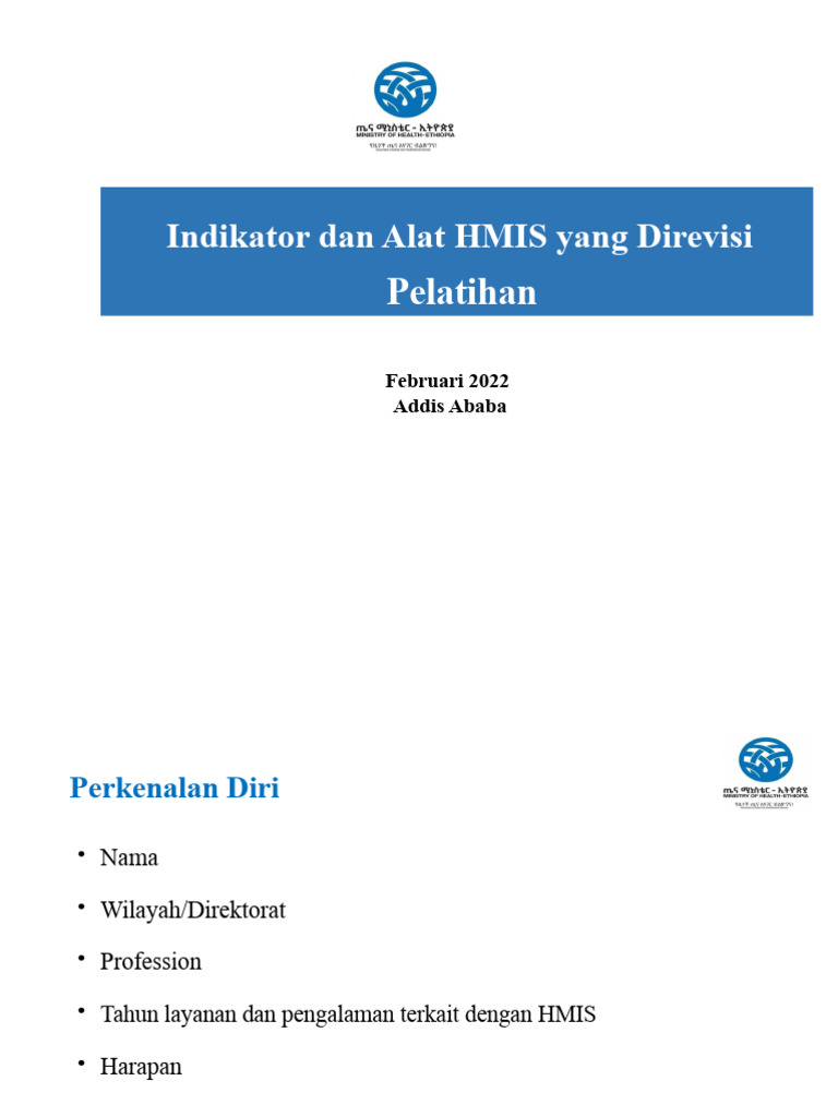 Pelatihan HMIS: Indikator dan Alat Baru | PDF