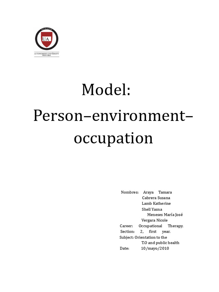 Person-Environment-Occupation Model Overview | PDF | Occupational ...