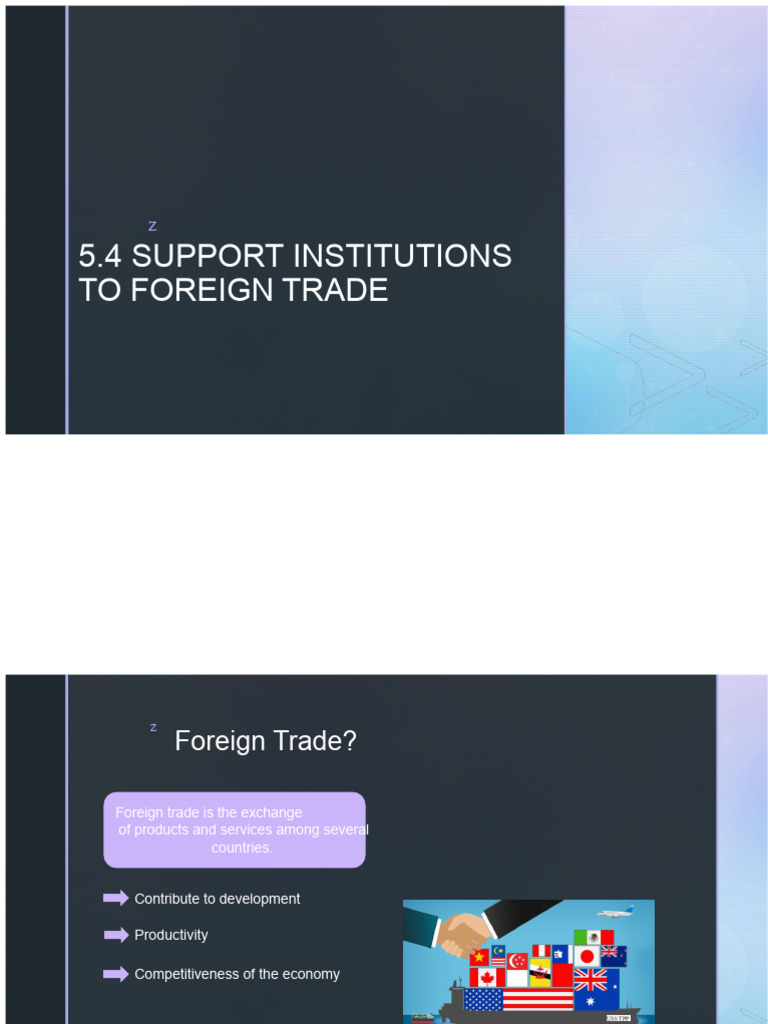 Support Institutions for Foreign Trade | PDF