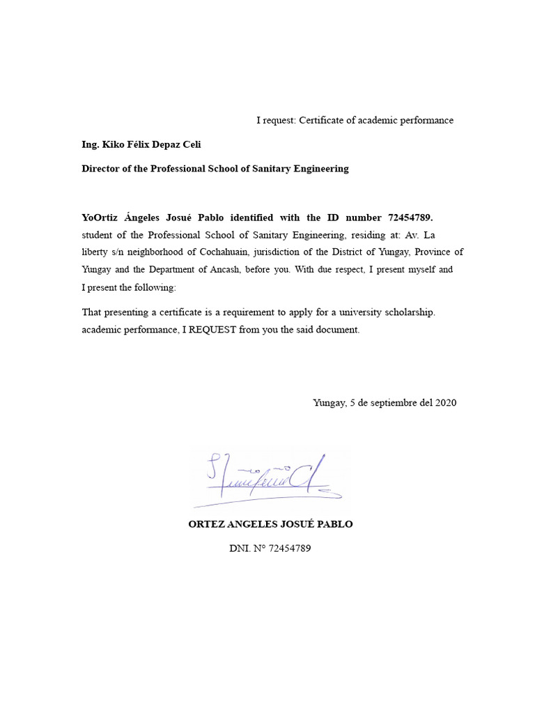 Academic Performance Request | PDF