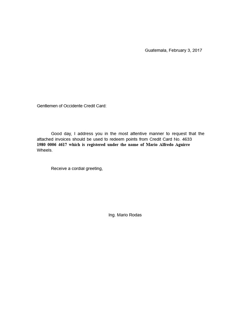 Points redemption letter.docx | PDF