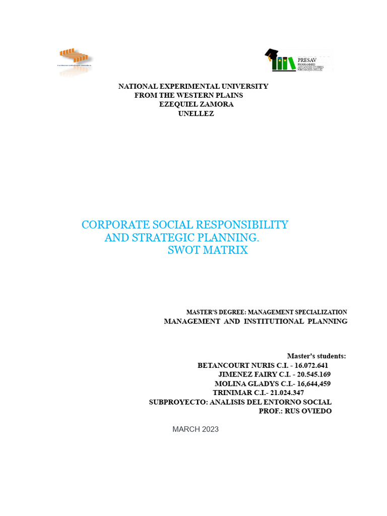 CSR and Strategic Planning Insights | PDF | Corporate Social ...