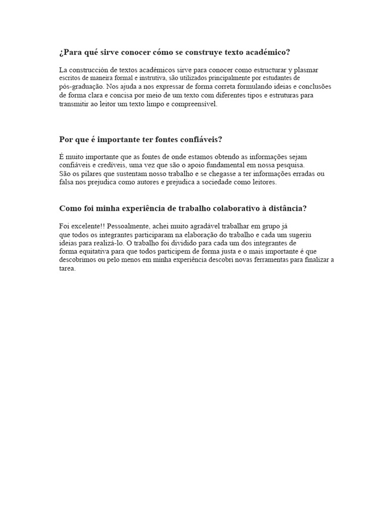 Importância da Estrutura em Textos Acadêmicos | PDF
