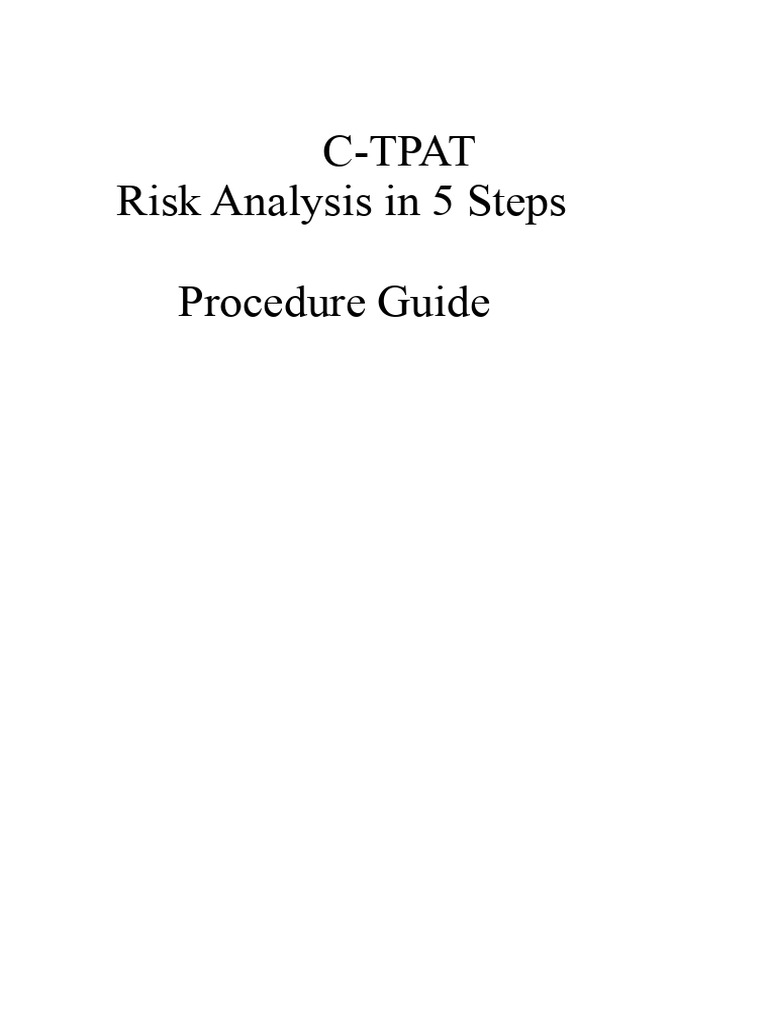 C-TPAT Risk Analysis: 5-Step Guide | PDF | Cargo | Smuggling