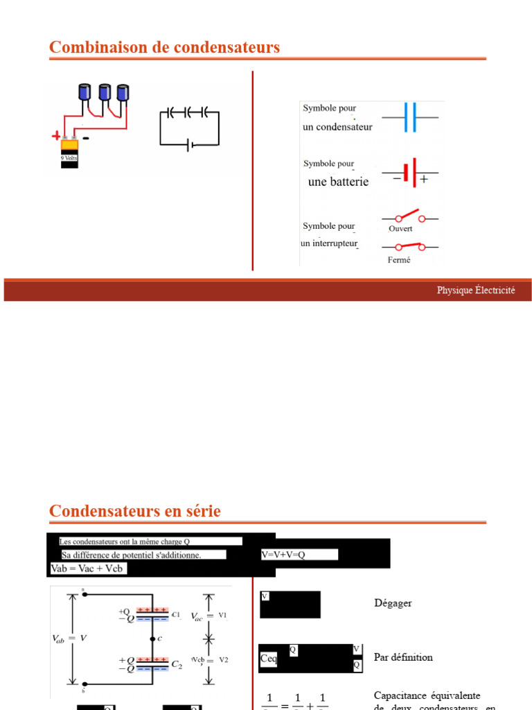 Capacitance des condensateurs en série et parallèle PDF — free download
