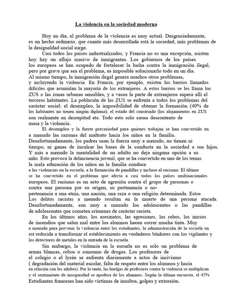 Causas y Efectos de la Violencia Social | PDF | Violencia | Pandilla