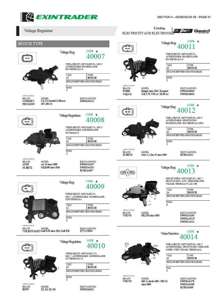Voltage Regulator Catalog Overview | PDF | Voltage | Motor Vehicle