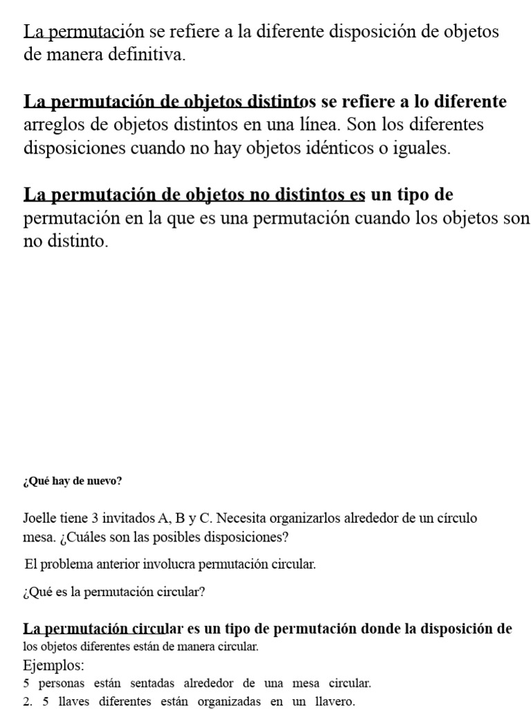Permutaciones Circulares: Ejemplos y Conceptos | PDF | Permutación