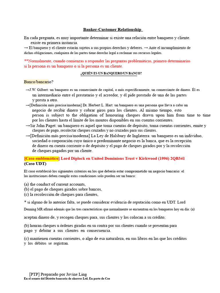 Relación Banquero-Cliente: Definiciones y Casos | PDF | Bancos | Cheque
