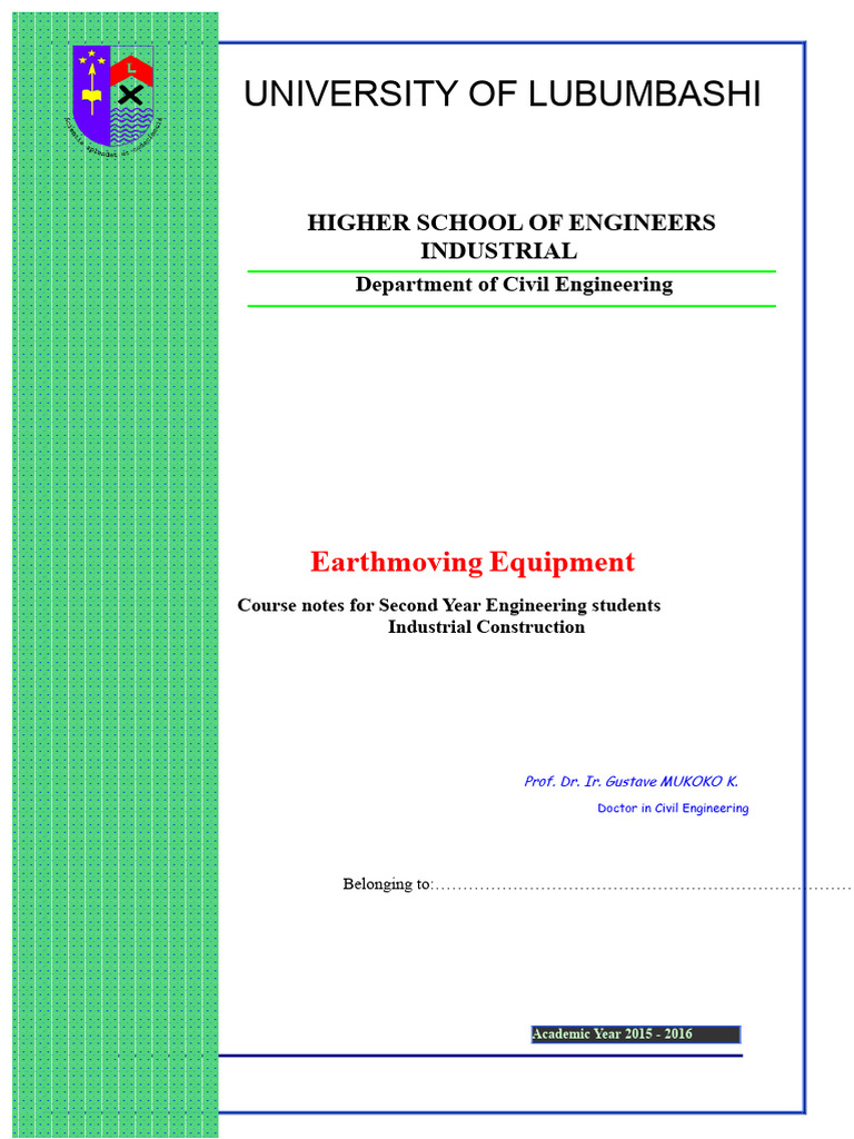 Excavation Course_2nd Civil Engineering CI-2015-2016 | PDF | Heavy ...