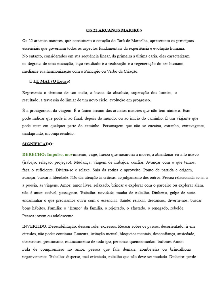 Tarô de Marselha | PDF | Tarô | Amor