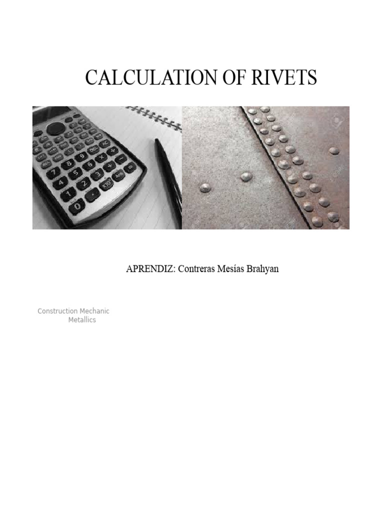 Rivet Calculation Level 1 | PDF