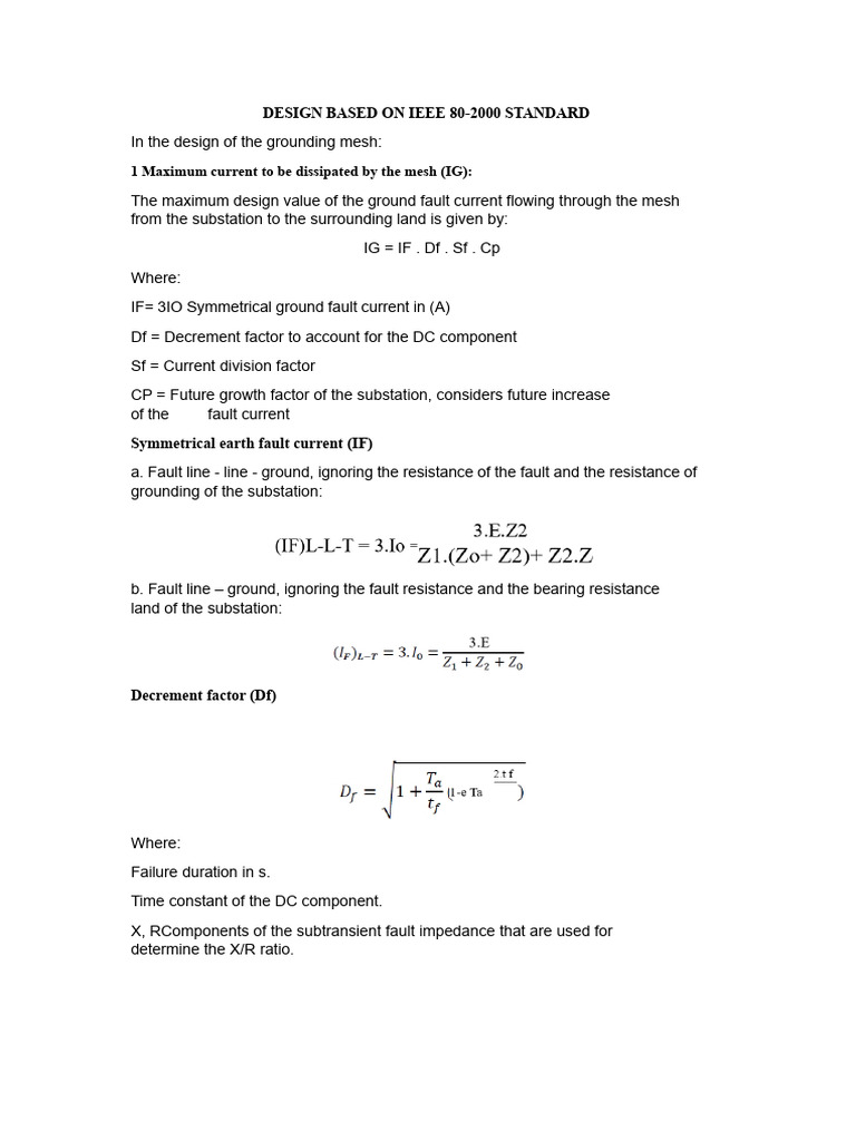 Grounding Mesh Design per IEEE 80-2000 | PDF | Electrical Resistivity ...