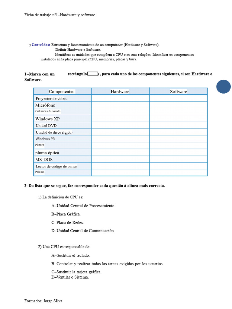 Hardware y Software: Guía Completa | PDF | Hardware de la computadora ...